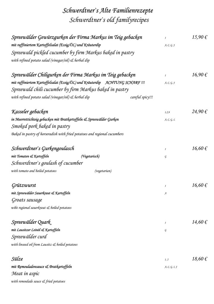 Schwerdtners Alte Familienrezepte